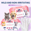 Pet Cleaning Gloves with Wipes 50Pcs | 2-in-1 Scrubber & Massager | Dog Cat Grooming