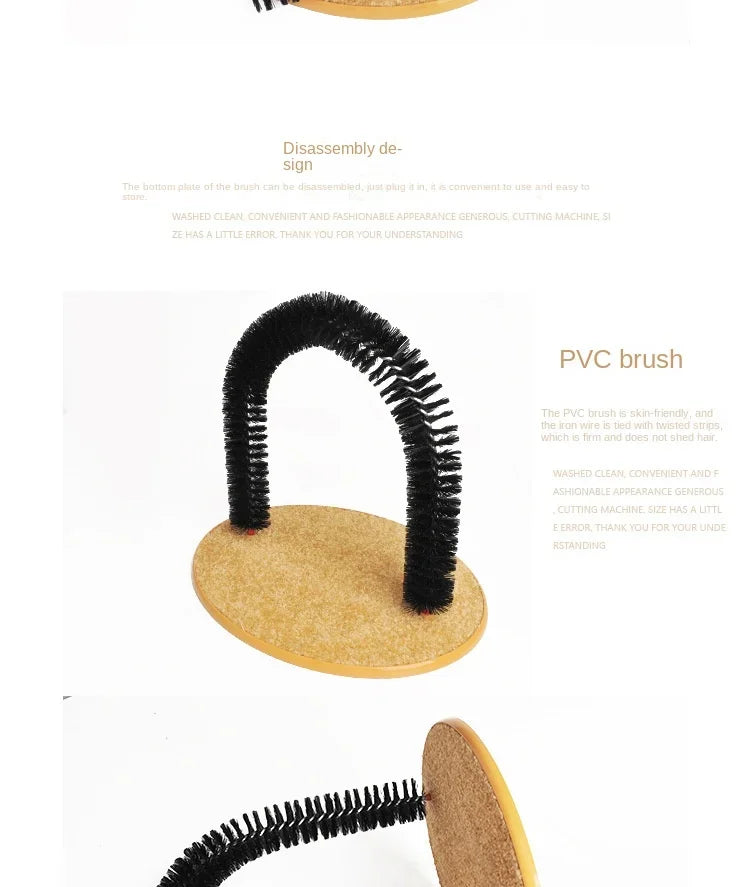 Cat Toy Arch Self Groome | Pamper Feline with A Massage - Grooming Rubbing Brush with Scratching Pad | Toy for Cats - Interactive Toys