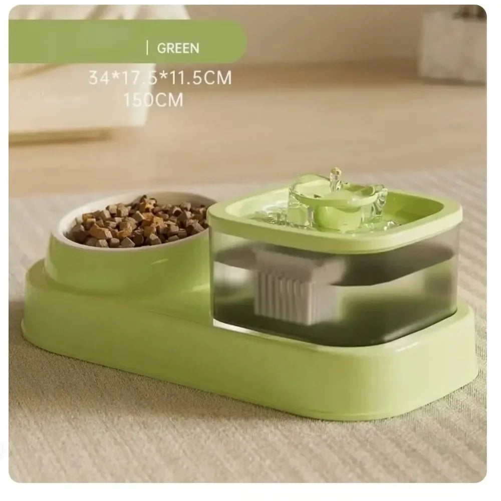 Large Dog Bowl | Cats Food Bowls | 2 in 1 Pet Feeders | Water Fountain & Food Container | Automatic Feeder & Waterer | Pet Feeding Supplies