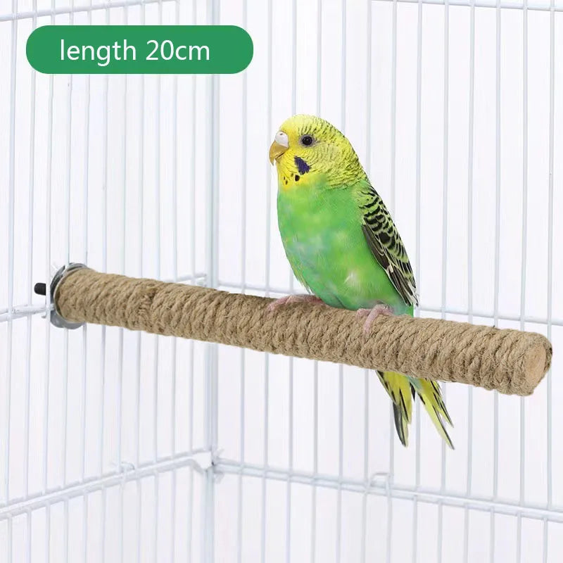Parrot Pet Standing Stick | Wood Hanging Stand Rack | Toy Sticksstand Branch Perches for Bird Cage | Bar Paw Grinding Clean Toys