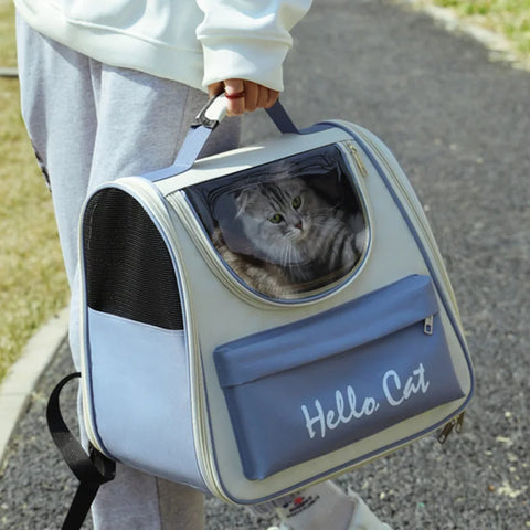 Windproof Outdoor Travel Backpack for Cats/Small Dogs | Pet Carrier Bag with Cushion