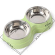 Double Pet Bowl for Small Dogs & Cats – Stainless Steel Food and Water Feeder with Non-Slip Base
