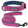 Custom Leather Dog Collar and Leash Set – Personalized, Durable, and Padded for Small to Large Dogs