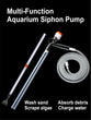 Press-Type Aquarium Water Change Pump with Gravel Cleaner & Glass Scraper
