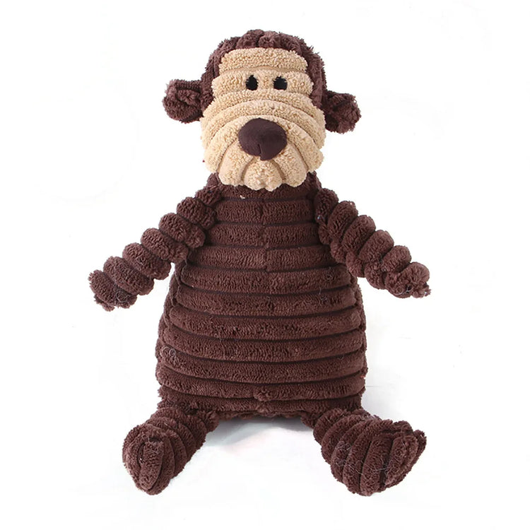 Corduroy Dog Toys – Animal Plush Squeaky Chew Toys for Small and Large Dogs