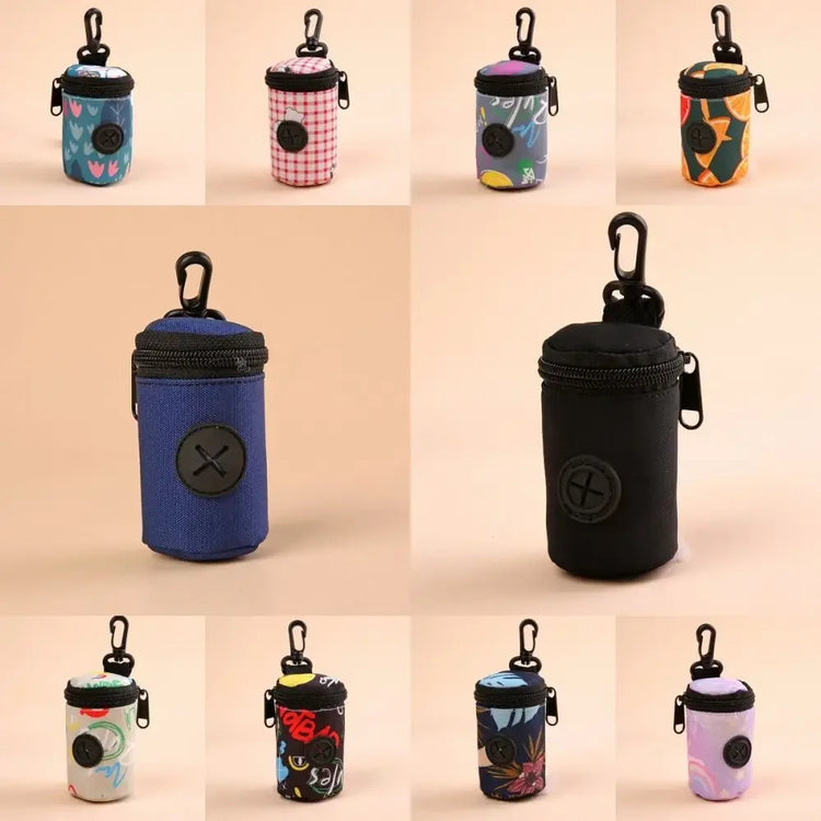 Hangable Dog Poop Bag Dispenser with Zipper – Portable, Lightweight Waste Bag Holder for Dog Walking, Cute & Convenient