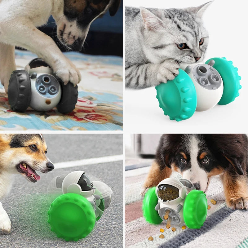 Interactive Tumbler Dog Food Dispenser – Slow Feeder Puzzle Toy for Dogs & Cats
