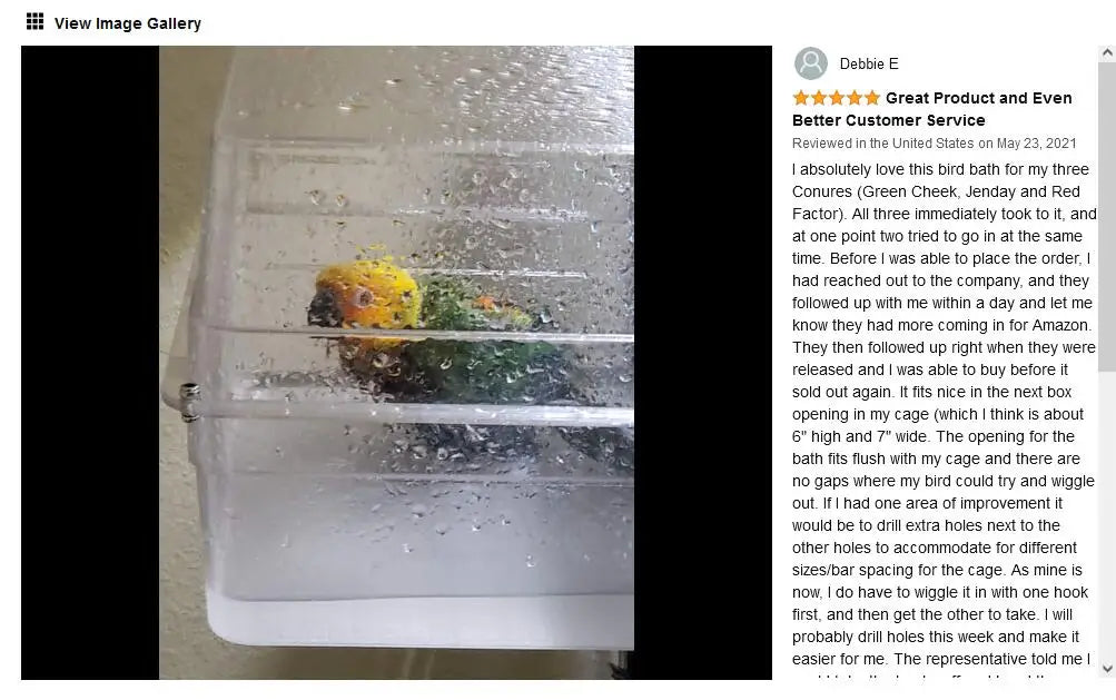 Bird Bath Shower   Bathtub Box  Large Hanging Clear Transparent  Cube   for Parrots  Cage Accessories Bowl