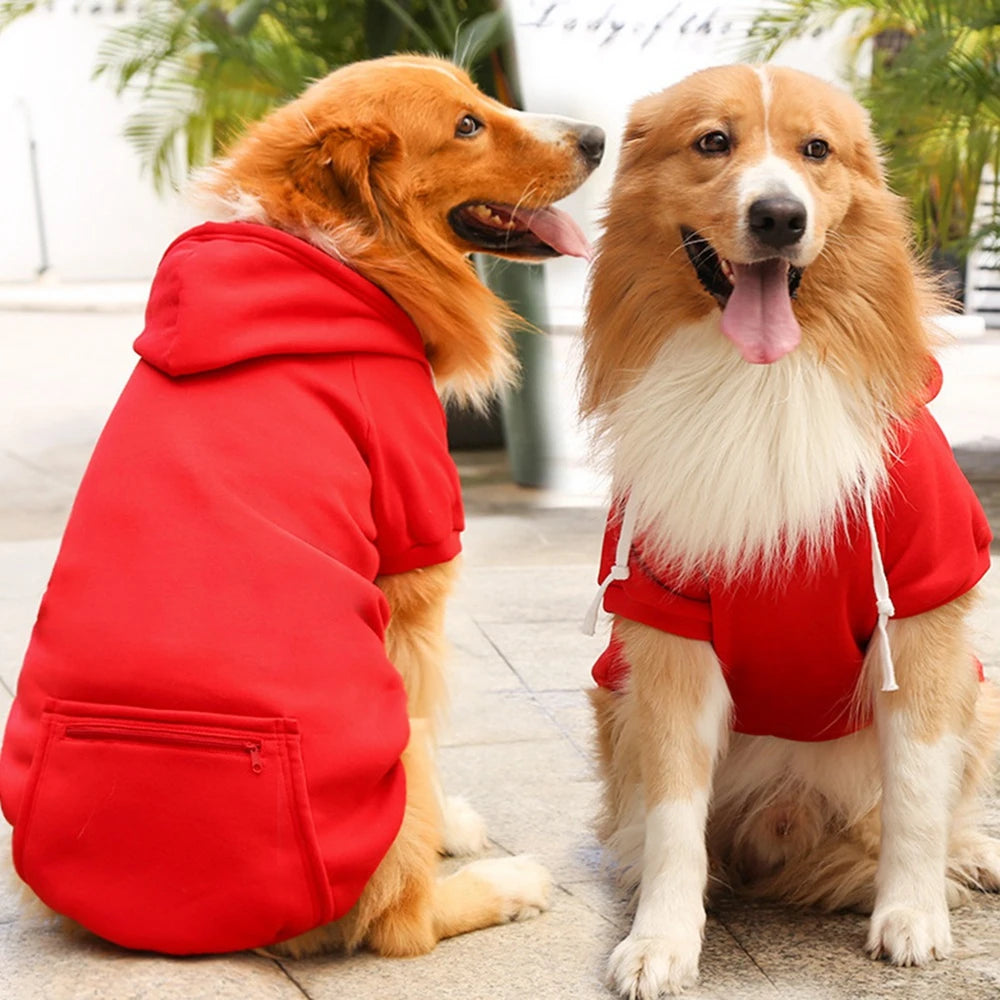 Winter Pet Clothes Dog Warm Hoodies Thermal Big Dog Coat Puppy Clothing For Small Medium Dogs Puppy Vest Jacket With Pockets