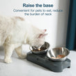 Cat Bowl | Lovely Creative Inclined Feeder | Kitten Puppy Food Bowl | Stainless Steel Pet Dish | 15° Tilt Neck Protector | Anti-Slip Dog Cat Feeder