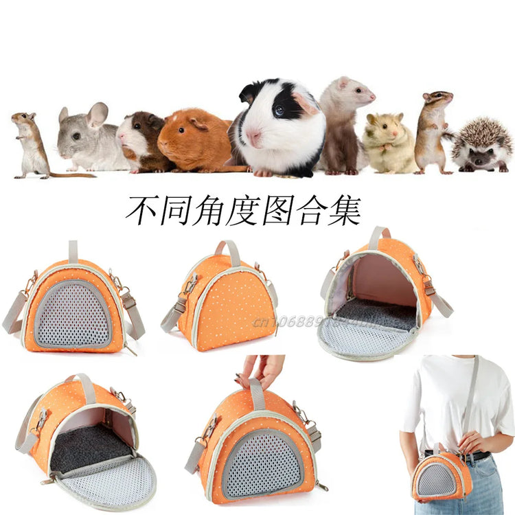 Portable Breathable Small Pet Carrier Bag – Travel Backpack for Hamsters, Guinea Pigs, Rabbits, Reptiles, and More