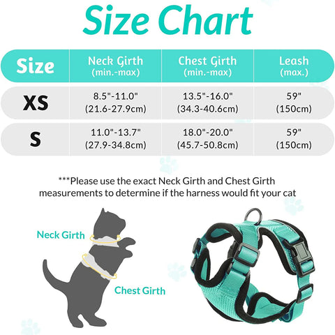 Cat Harness and Leash for Walking | Escape Proof | Soft Adjustable Vest Harnesses for Cats | EasyControl