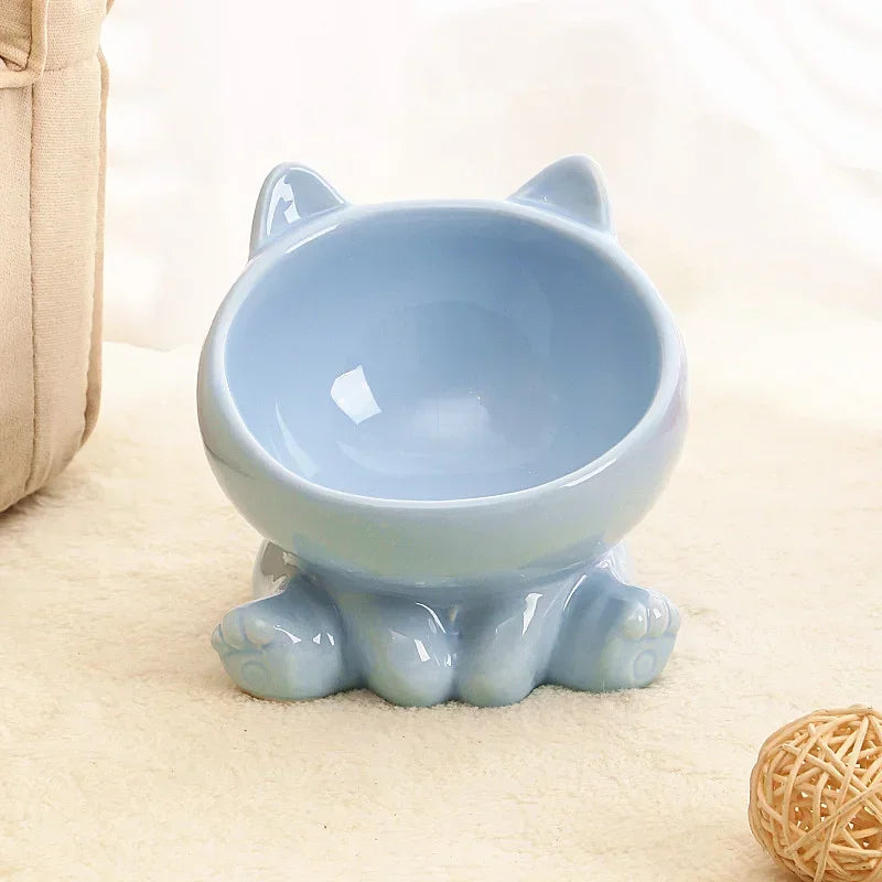 Cat Bowl Pet Accessories | Ceramic Diagonal High Feet - Cute Protection | Cervical Spine Dog Bowl - Drink Water Bowl | Pet Supplies