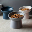 Ceramic Raised Cat Food Bowls | Tilted Elevated Cat Food Bowl Stress Free Backflow Prevention | Microwave Safe Dishwasher