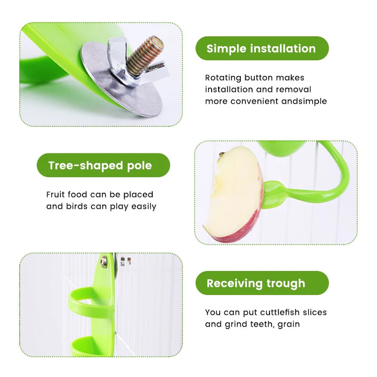 Parrot Food Feeder | Bird Perching Frame Toy | Bird Cage Feeder | Plastic Pet Feeding Box