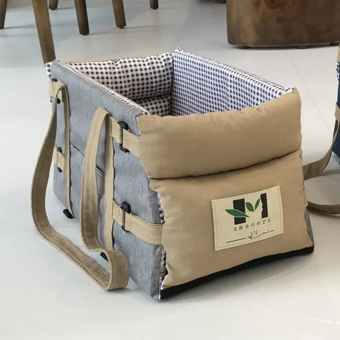 Portable Dog Car Seat Booster for Small Dogs and Cats – Soft, Comfortable Travel Carrier with Safety Straps
