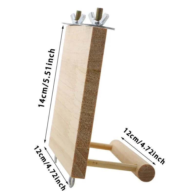 Bird Swing Toy | Wooden Parrot Perch Stand with Chewing Beads | Cage Playground for Budgie Birds