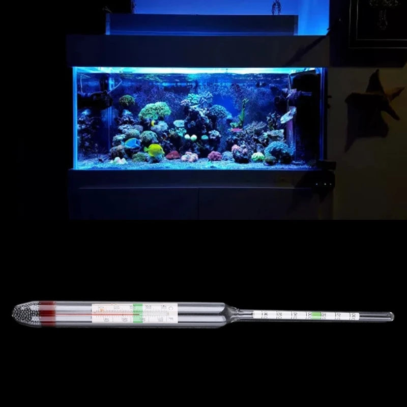 Aquarium Glass Hydrometer with Thermometer – Saltwater Marine Aquarium Tester 1.000-1.060