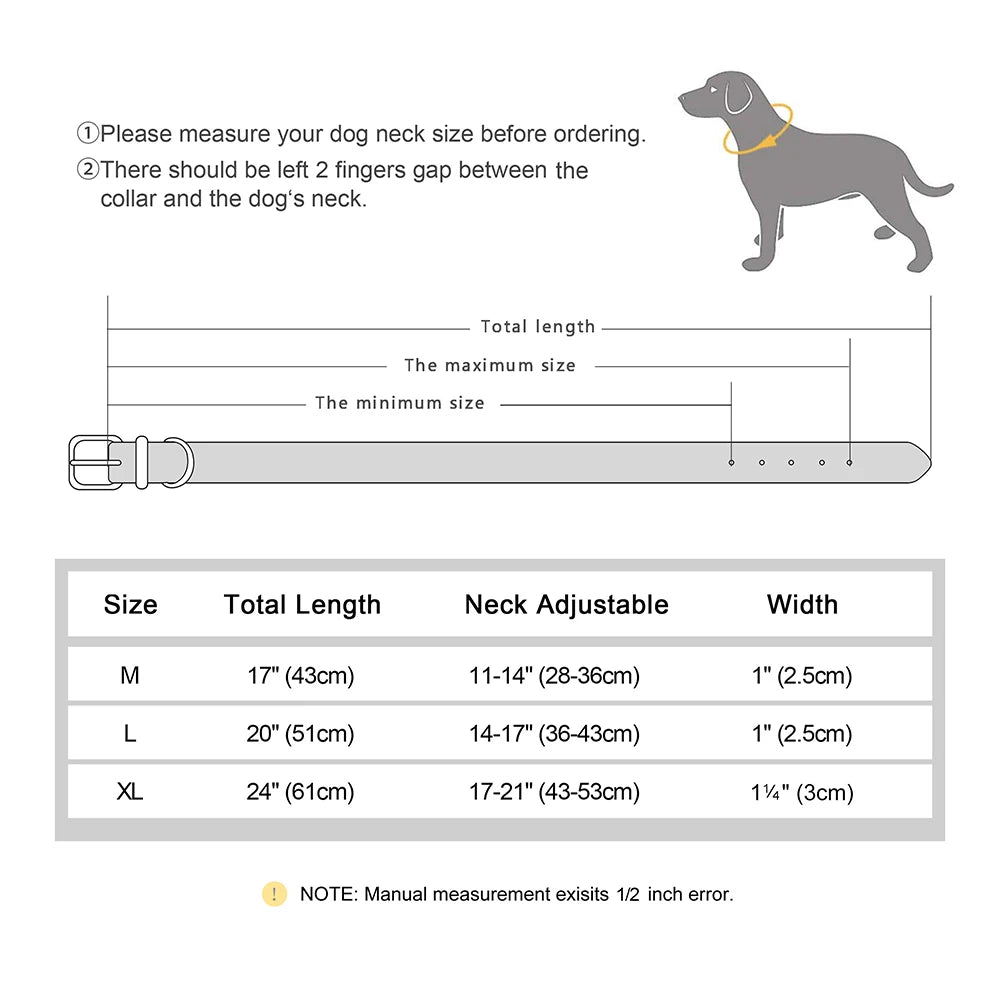 Durable Real Leather Dog Collar – Adjustable & Heavy-Duty for Medium to Large Dogs