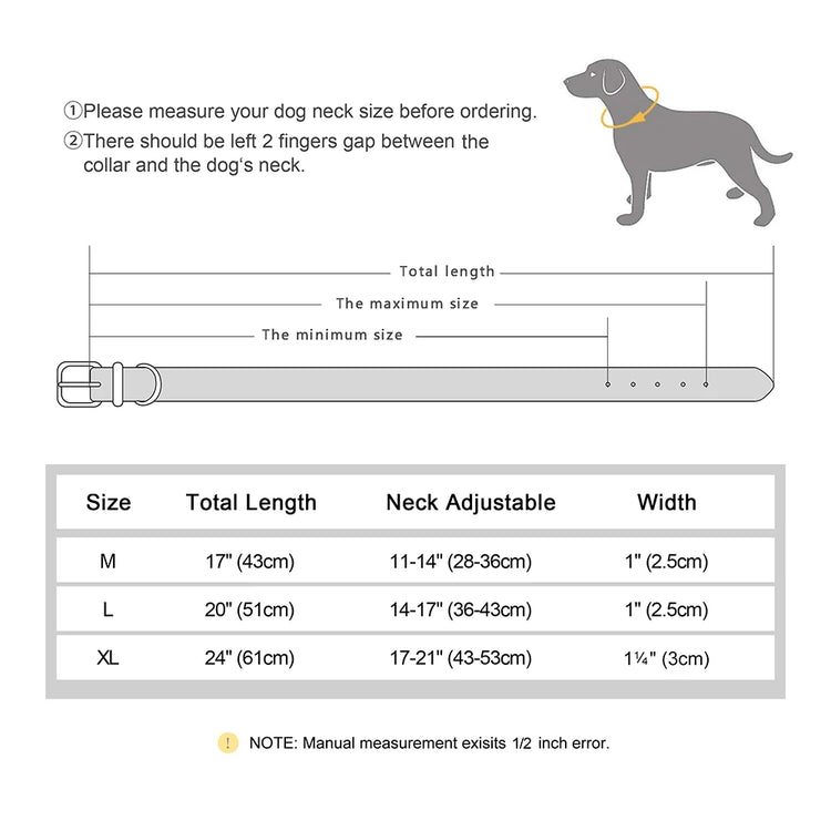Durable Real Leather Dog Collar – Adjustable & Heavy-Duty for Medium to Large Dogs