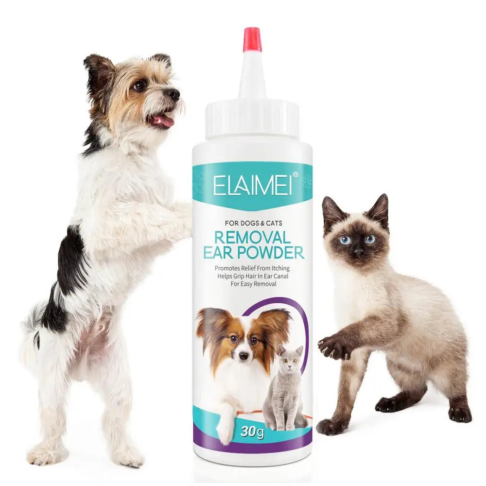 Dog Ear Powder 30G Ear Wash Powder Safe Dog Cleaner for Healthy Ears Odor Removal Pet Accessories Ear Cleaner for Rabbits Cats