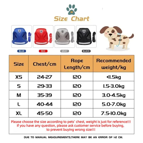 Cat Harness | Lead Leash Set | Adjustable Reflective Escape Proof Pet Mesh Vest Harness | Puppy Dog Collar | Small Dog Cat Pet Supplies
