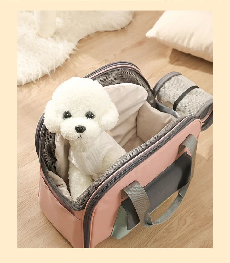 Pet Carrier Bag for Cats Travel Backpack/Transport for Dogs | Expandable Tunnel & Shoulder Strap Options