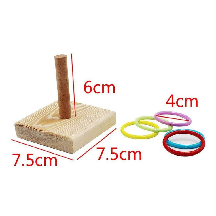 Bird Training Ring Toy | Parrot Educational Toys - Interactive Bird Supplies | Random Color Bird Toy | Wood + Plastic