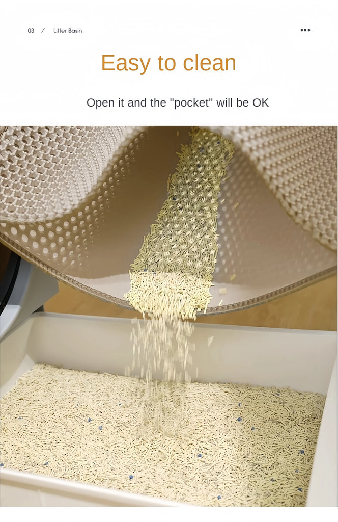 Cat Litter Mat | Non-Slip Pet Litter Box Filter Pad | Double Layer Waterproof Cat Mat | Wear-Resistant Pet Cleaning Supplies