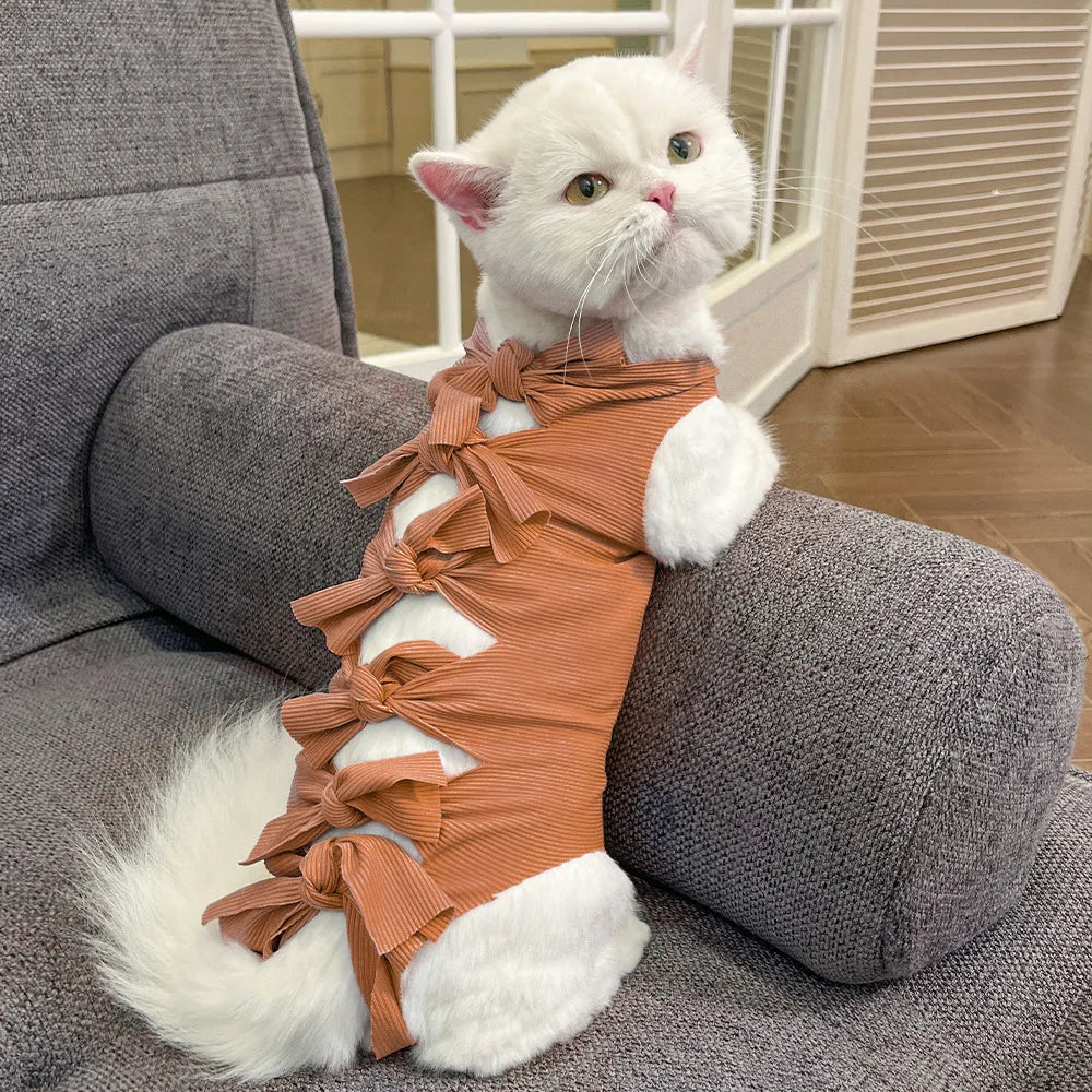 Cat Surgery Recovery Suit | Post-Op Onesie for Cats | E-Collar Alternative for Wound Protection
