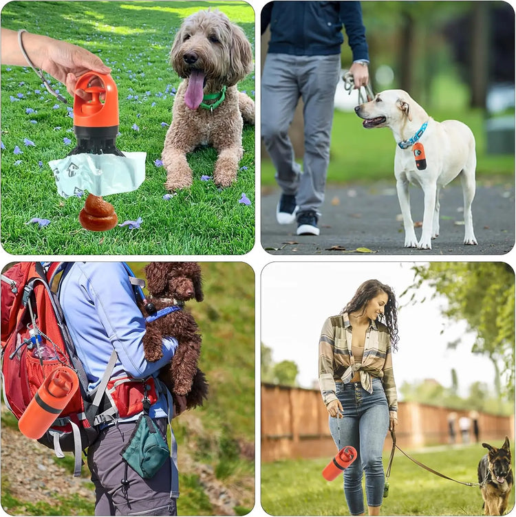 Dog Poop Scooper Set with Claw Picker, Leash Clip, LED Light, and Bag Dispenser