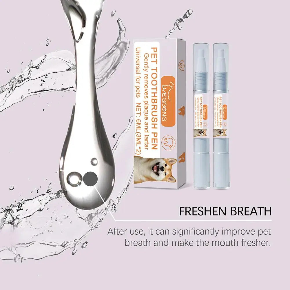 Pet Teeth Cleaning Gel Pen for Dogs and Cats – Oral Care, Breath Freshener, Tartar & Stain Remover