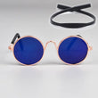 Cat Dog Sunglasses | Funny Pet Glasses - Round Metal Cat Classic Retro Sunglasses with Anti-Slip Belt | Pet Party Costume Photo Props