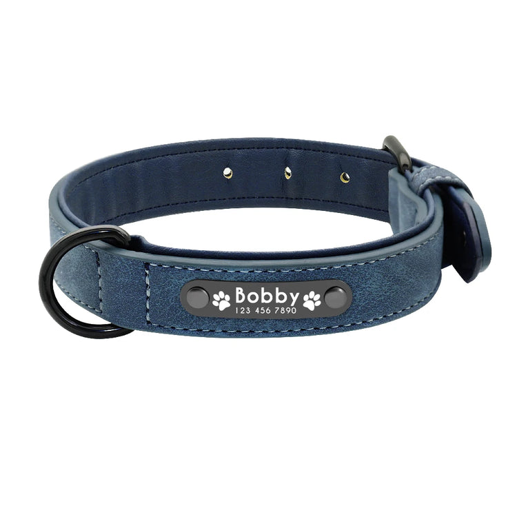 Custom Leather Dog Collar and Leash Set – Personalized, Durable, and Padded for Small to Large Dogs