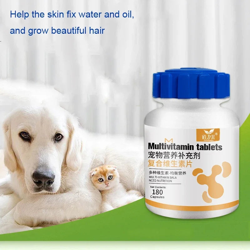 NEW Pet Multivitamin Supplements Beautiful Hair, Improve Immunity, Balanced Nutrition Health Products for Dogs and Cats