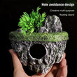 Fish Tank Artificial Stone Decoration – Miniature Floating Moss Rock with Cave Hideout for Aquarium Landscaping