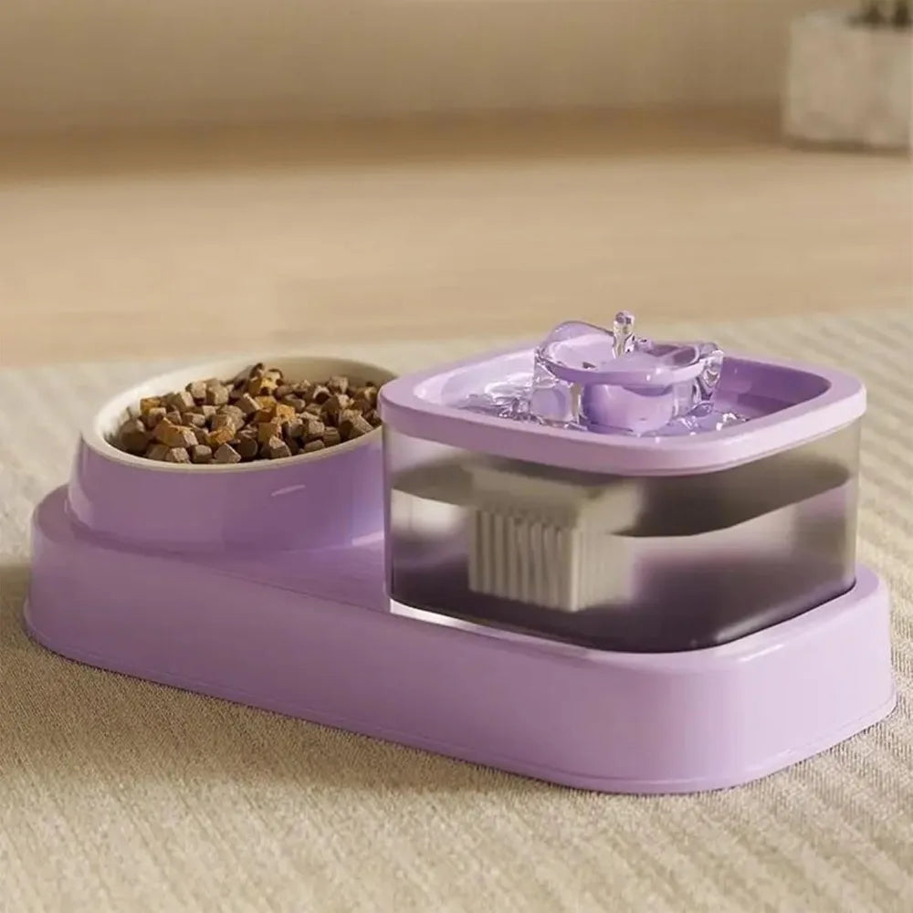 Large Dog Bowl | Cats Food Bowls | 2 in 1 Pet Feeders | Water Fountain & Food Container | Automatic Feeder & Waterer | Pet Feeding Supplies