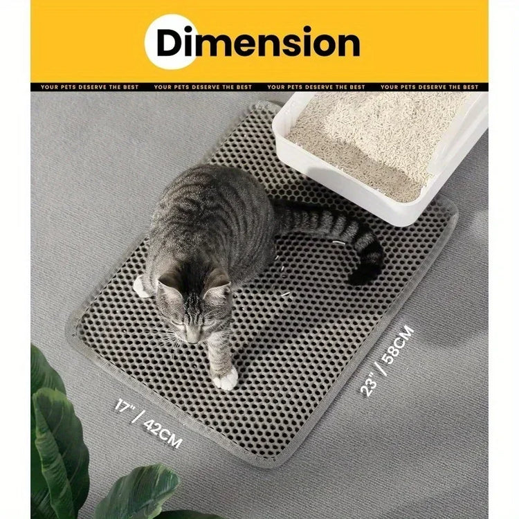 Cat Litter Mat | Garbage Collection Mat | Anti Key Mat | Honeycomb Double-Layer Design | Waterproof | Anti Urine | Anti Slip
