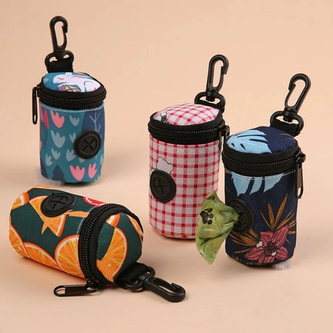 Hangable Dog Poop Bag Dispenser with Zipper – Portable, Lightweight Waste Bag Holder for Dog Walking, Cute & Convenient