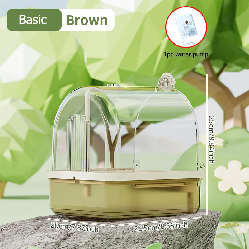 Smart Sensor Bird Bathtub – Automatic Electric Hanging Shower Box | Clear Parrot Bath with Hooks