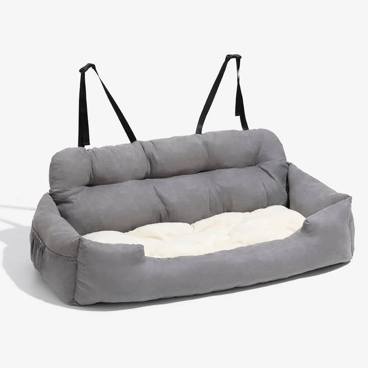 Large Dog Car Seat Carrier – Foldable Pet Travel Bed with Safety Straps & Washable Cover
