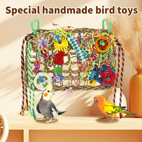 Bird Toys | Handmade Bird Foraging Toys | Fun Parakeet Toys | Portable Foraging Toy | Parrot Chewing Toy | Bird Parrot Toy 1x7.9