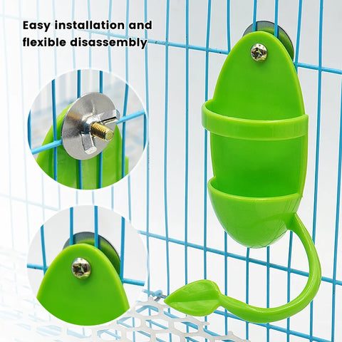 Parrot Food Feeder | Bird Perching Frame Toy | Bird Cage Feeder | Plastic Pet Feeding Box