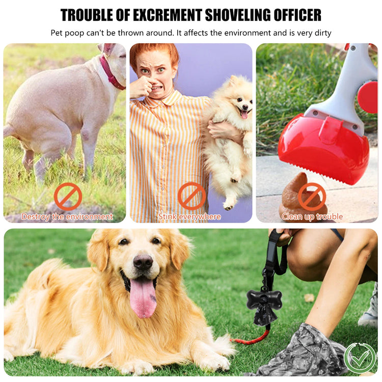 30 Roll Dog Poop Bags Disposable Pet Waste Bags Bone-Shape Divider Design Durable and Biodegradable