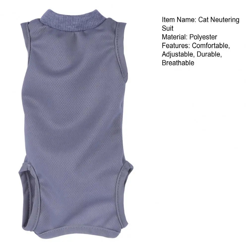 Cat Neutering Suit | Comfortable Adjustable Recovery Vest for Cats