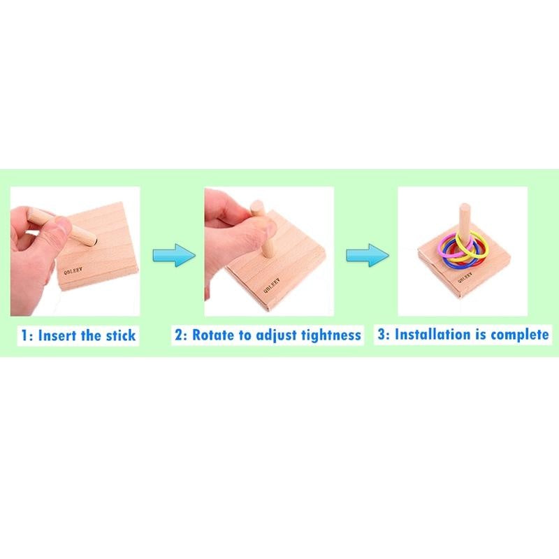 Bird Training Ring Toy | Parrot Educational Toys - Interactive Bird Supplies | Random Color Bird Toy | Wood + Plastic