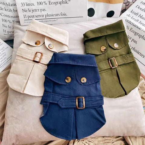Pet Dog Clothes British Style Trench Coat Winter Thicken Jacket Coat Costumes Hoodies Clothes for Small Puppy Dogs Cat Clothing