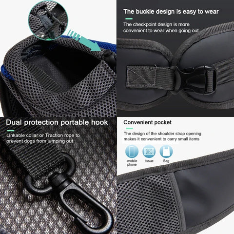 Pet Carrier Backpack Travel Tote | Mesh Sling Shoulder Bag for Cats/Dogs