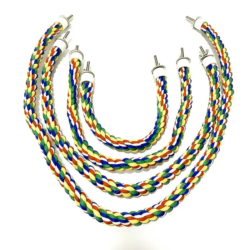 Parrot Bird Standing Toys | Cotton Rope Colorful Toy Chew Perches for Bird Cage | Woven Rope Bird Accessories | Parrot Toys