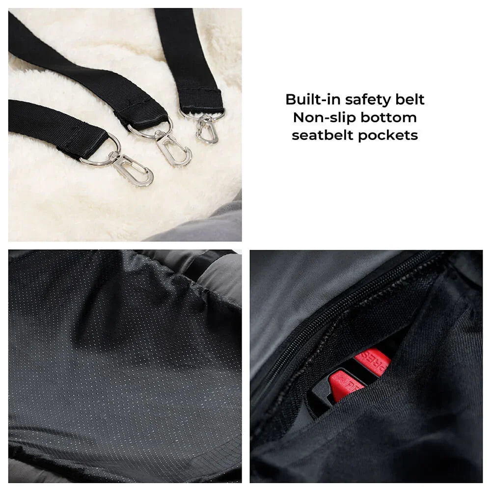 Large Dog Car Seat Carrier – Foldable Pet Travel Bed with Safety Straps & Washable Cover